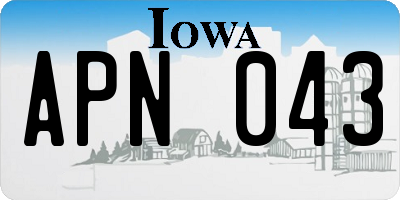 IA license plate APN043