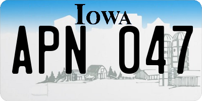 IA license plate APN047