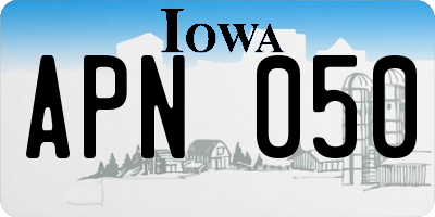 IA license plate APN050