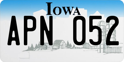 IA license plate APN052