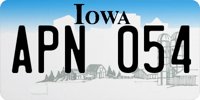IA license plate APN054