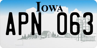 IA license plate APN063