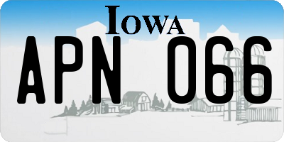 IA license plate APN066