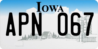 IA license plate APN067