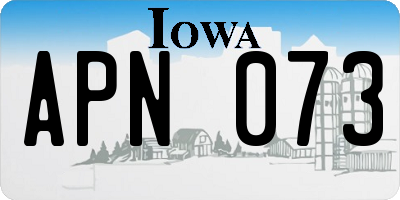IA license plate APN073