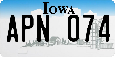 IA license plate APN074