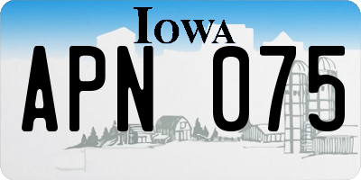 IA license plate APN075