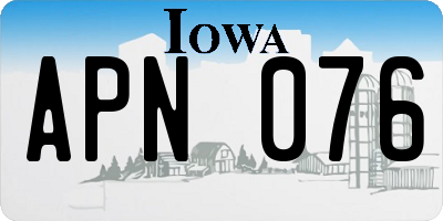 IA license plate APN076