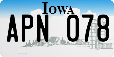 IA license plate APN078