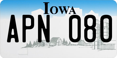 IA license plate APN080