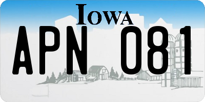 IA license plate APN081