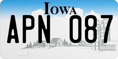IA license plate APN087