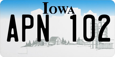 IA license plate APN102