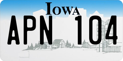 IA license plate APN104