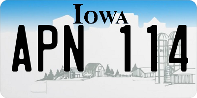 IA license plate APN114