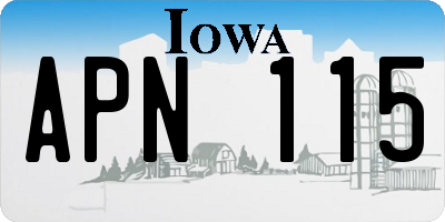 IA license plate APN115