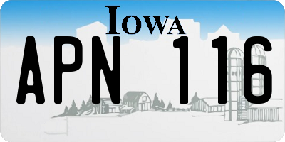 IA license plate APN116