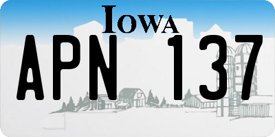 IA license plate APN137