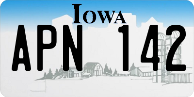 IA license plate APN142