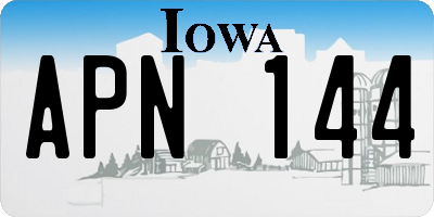 IA license plate APN144