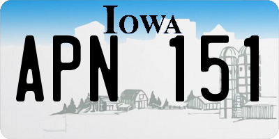 IA license plate APN151
