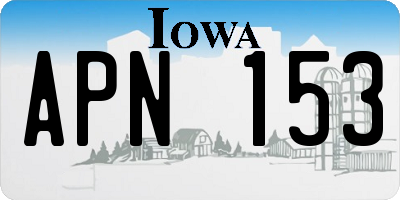 IA license plate APN153