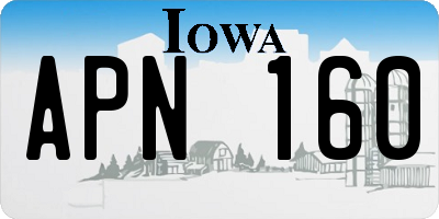 IA license plate APN160