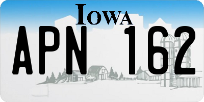 IA license plate APN162