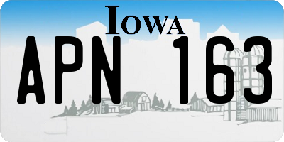 IA license plate APN163