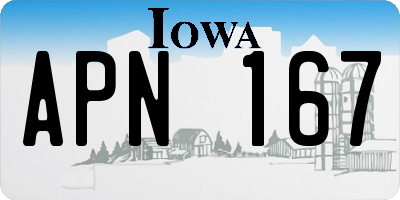 IA license plate APN167