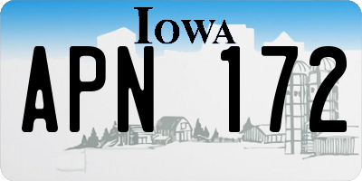 IA license plate APN172