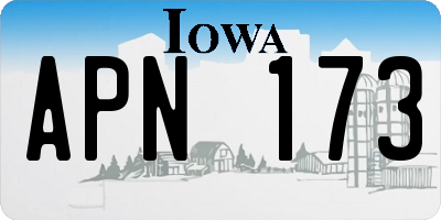 IA license plate APN173
