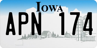 IA license plate APN174
