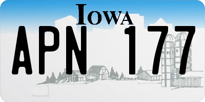 IA license plate APN177