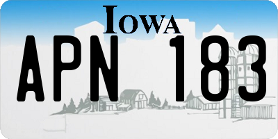 IA license plate APN183