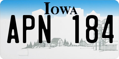 IA license plate APN184