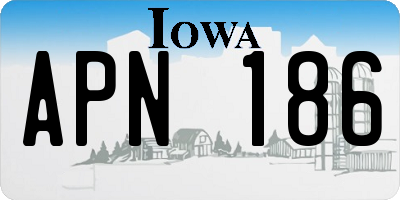 IA license plate APN186