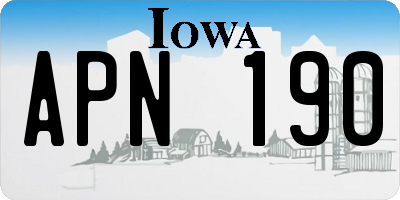 IA license plate APN190