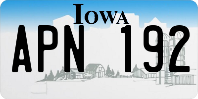 IA license plate APN192