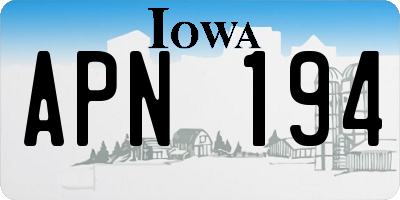 IA license plate APN194