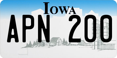 IA license plate APN200