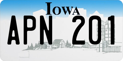 IA license plate APN201