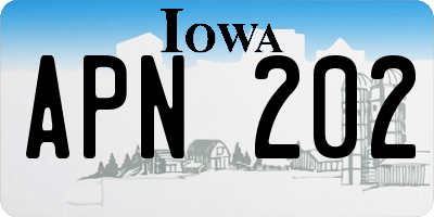 IA license plate APN202