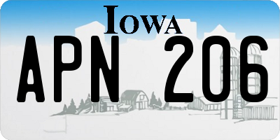 IA license plate APN206