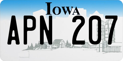 IA license plate APN207