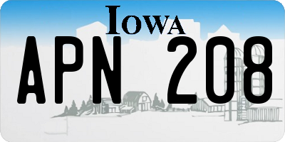 IA license plate APN208