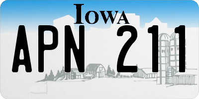 IA license plate APN211