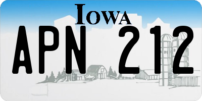 IA license plate APN212