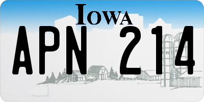 IA license plate APN214