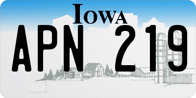 IA license plate APN219